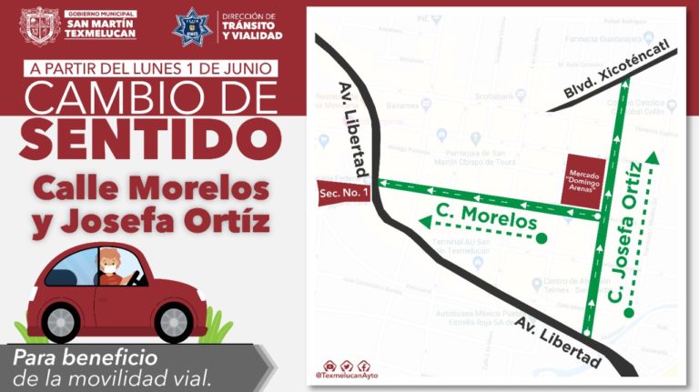 GOBIERNO DE TEXMELUCAN ANUNCIA CAMBIOS EN LA CIRCULACIÓN 1